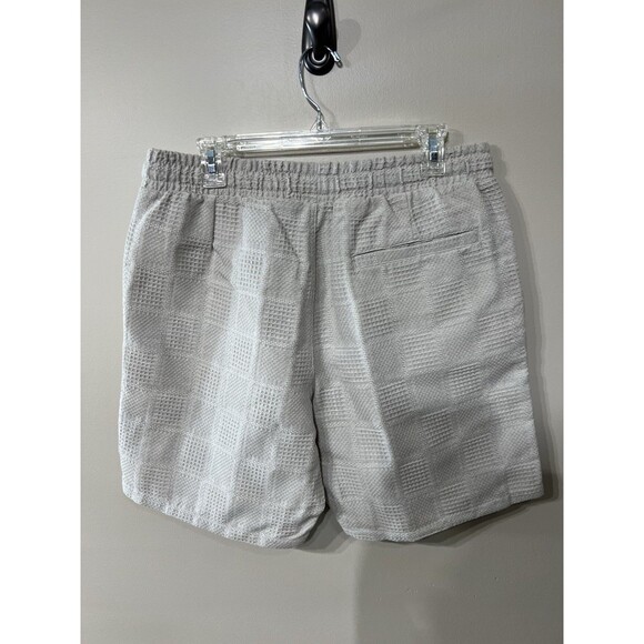 SAINTS STUDIO Men's Shorts Size Large Beige Textured Casual Cool Logo Pockets - Picture 2 of 13